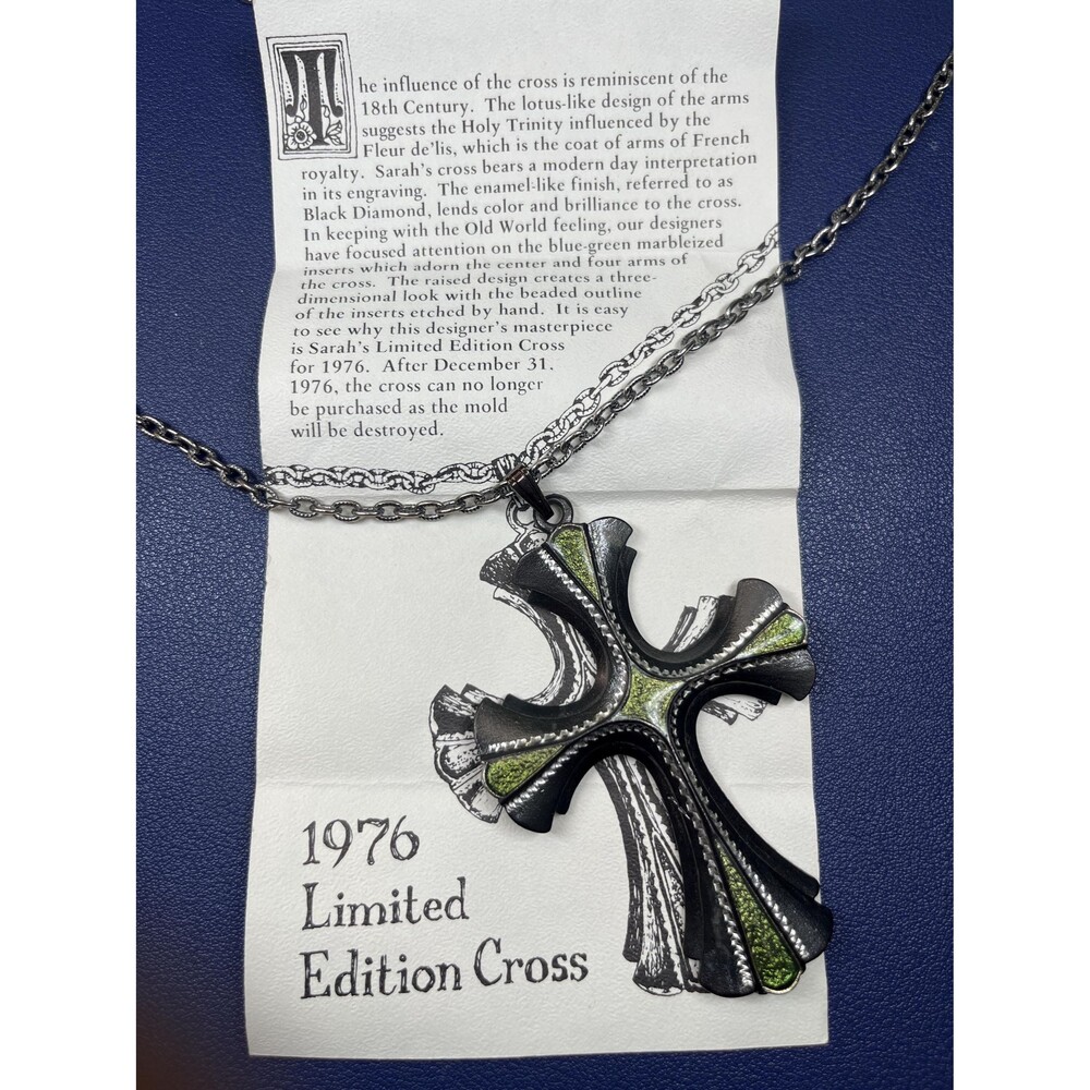 Vintage Sarah Coventry 1976 Ltd Ed Cross Pendant necklace